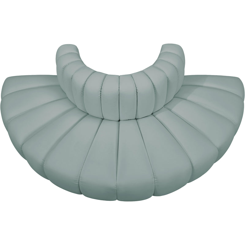 Meridian Arc Mint Green Vegan Leather 4 pc Modular Sectional IMAGE 3