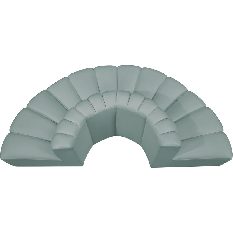 Meridian Arc Mint Green Vegan Leather 4 pc Modular Sectional IMAGE 4