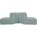 Meridian Arc Mint Green Vegan Leather 4 pc Modular Sectional IMAGE 6