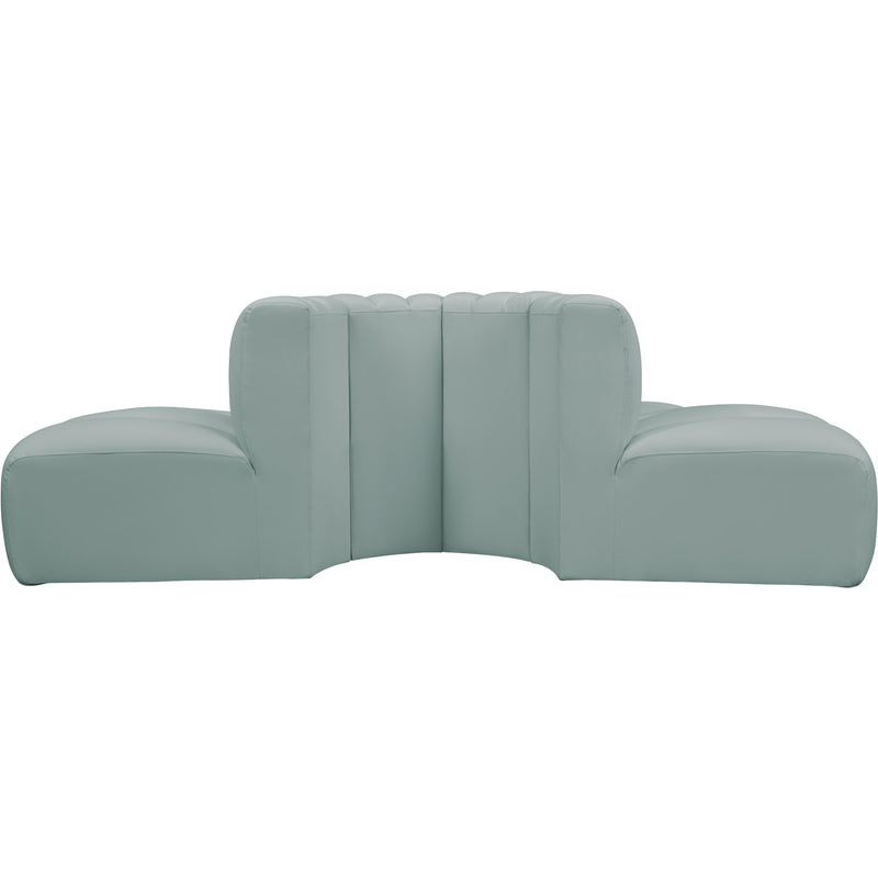 Meridian Arc Mint Green Vegan Leather 4 pc Modular Sectional IMAGE 6