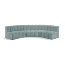 Meridian Arc Mint Green Vegan Leather 5 pc Modular Sectional IMAGE 1