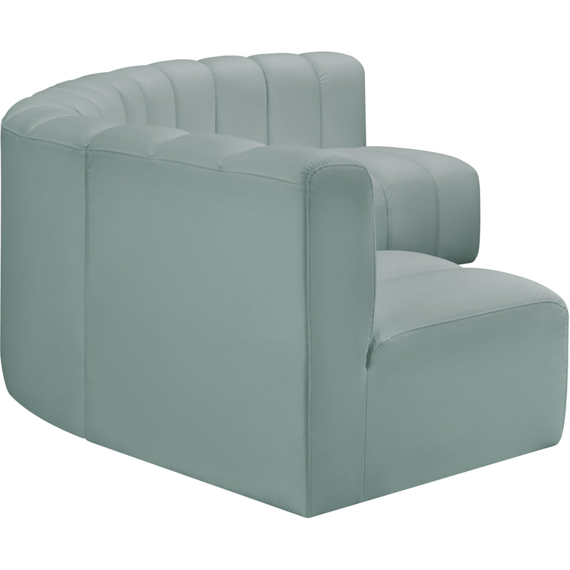 Meridian Arc Mint Green Vegan Leather 5 pc Modular Sectional IMAGE 5