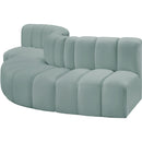 Meridian Arc Mint Green Vegan Leather 5 pc Modular Sectional IMAGE 4