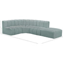 Meridian Arc Mint Green Vegan Leather 5 pc Modular Sectional IMAGE 15