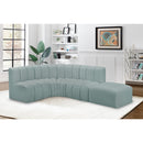 Meridian Arc Mint Green Vegan Leather 5 pc Modular Sectional IMAGE 3