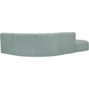 Meridian Arc Mint Green Vegan Leather 5 pc Modular Sectional IMAGE 9