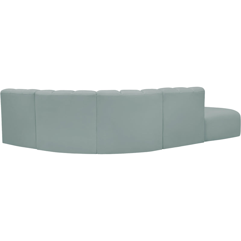 Meridian Arc Mint Green Vegan Leather 5 pc Modular Sectional IMAGE 9