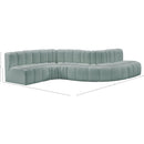 Meridian Arc Mint Green Vegan Leather 6 pc Modular Sectional IMAGE 10