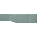 Meridian Arc Mint Green Vegan Leather 6 pc Modular Sectional IMAGE 5