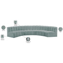 Meridian Arc Mint Green Vegan Leather 6 pc Modular Sectional IMAGE 12