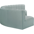 Meridian Arc Mint Green Vegan Leather 6 pc Modular Sectional IMAGE 5