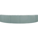 Meridian Arc Mint Green Vegan Leather 6 pc Modular Sectional IMAGE 6