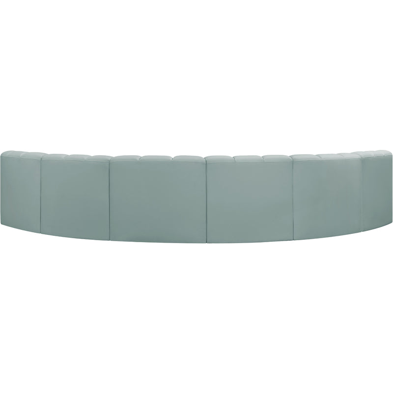 Meridian Arc Mint Green Vegan Leather 6 pc Modular Sectional IMAGE 6