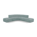 Meridian Arc Mint Green Vegan Leather 6 pc Modular Sectional IMAGE 1