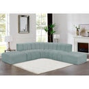 Meridian Arc Mint Green Vegan Leather 6 pc Modular Sectional IMAGE 2