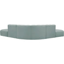 Meridian Arc Mint Green Vegan Leather 6 pc Modular Sectional IMAGE 6