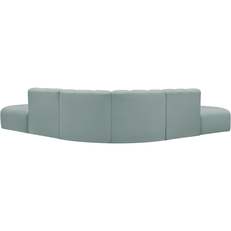 Meridian Arc Mint Green Vegan Leather 6 pc Modular Sectional IMAGE 6