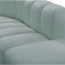 Meridian Arc Mint Green Vegan Leather 6 pc Modular Sectional IMAGE 8