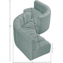 Meridian Arc Mint Green Vegan Leather 6 pc Modular Sectional IMAGE 7