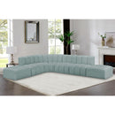 Meridian Arc Mint Green Vegan Leather 7 pc Modular Sectional IMAGE 2