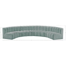 Meridian Arc Mint Green Vegan Leather 7 pc Modular Sectional IMAGE 11