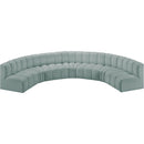 Meridian Arc Mint Green Vegan Leather 7 pc Modular Sectional IMAGE 3
