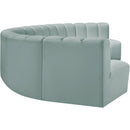 Meridian Arc Mint Green Vegan Leather 7 pc Modular Sectional IMAGE 5