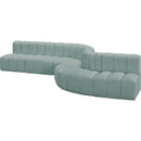 Meridian Arc Mint Green Vegan Leather 7 pc Modular Sectional IMAGE 4