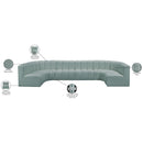 Meridian Arc Mint Green Vegan Leather 8 pc Modular Sectional IMAGE 13
