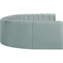 Meridian Arc Mint Green Vegan Leather 8 pc Modular Sectional IMAGE 6