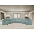 Meridian Arc Mint Green Vegan Leather 8 pc Modular Sectional IMAGE 2
