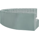 Meridian Arc Mint Green Vegan Leather 8 pc Modular Sectional IMAGE 5