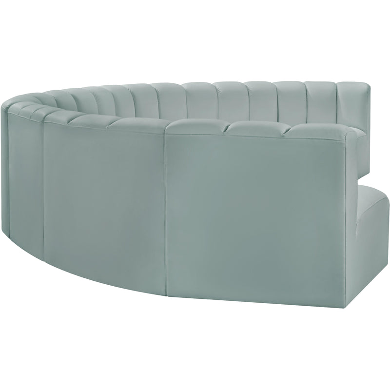 Meridian Arc Mint Green Vegan Leather 8 pc Modular Sectional IMAGE 5