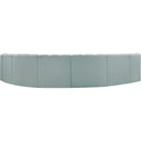 Meridian Arc Mint Green Vegan Leather 8 pc Modular Sectional IMAGE 6