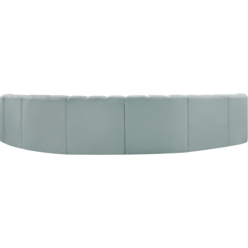 Meridian Arc Mint Green Vegan Leather 8 pc Modular Sectional IMAGE 6