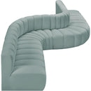 Meridian Arc Mint Green Vegan Leather 8 pc Modular Sectional IMAGE 6