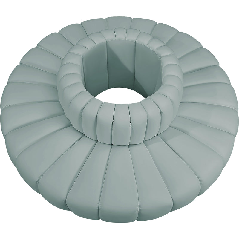 Meridian Arc Mint Green Vegan Leather 8 pc Modular Sectional IMAGE 3