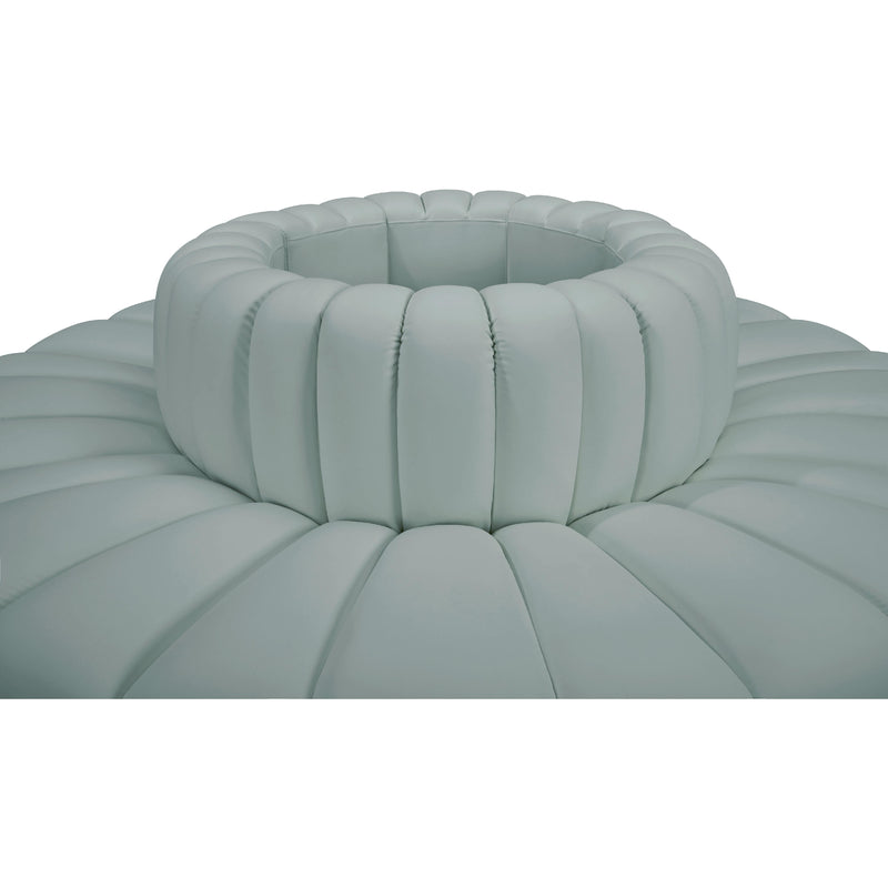 Meridian Arc Mint Green Vegan Leather 8 pc Modular Sectional IMAGE 4