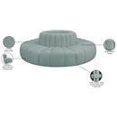 Meridian Arc Mint Green Vegan Leather 8 pc Modular Sectional IMAGE 8