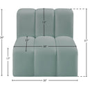 Meridian Arc Mint Green Vegan Leather Straight Chair IMAGE 11