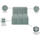 Meridian Arc Mint Green Vegan Leather Straight Chair IMAGE 12