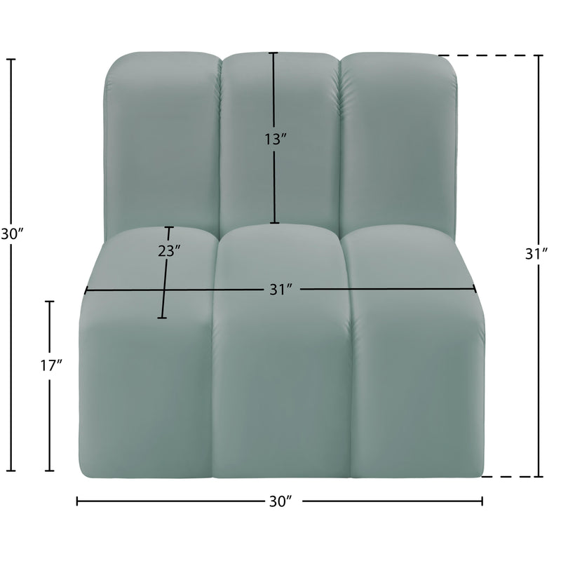 Meridian Arc Mint Green Vegan Leather Straight Chair IMAGE 12