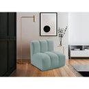 Meridian Arc Mint Green Vegan Leather Straight Chair IMAGE 2
