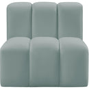 Meridian Arc Mint Green Vegan Leather Straight Chair IMAGE 3