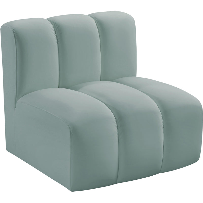 Meridian Arc Mint Green Vegan Leather Straight Chair IMAGE 4