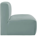 Meridian Arc Mint Green Vegan Leather Straight Chair IMAGE 5
