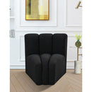 Meridian Arc Black Boucle Fabric Curved Corner IMAGE 2