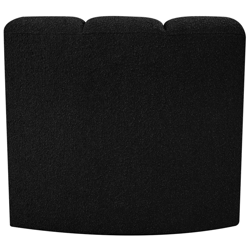 Meridian Arc Black Boucle Fabric Curved Corner IMAGE 3
