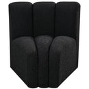 Meridian Arc Black Boucle Fabric Curved Corner IMAGE 4