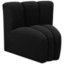 Meridian Arc Black Boucle Fabric Curved Corner IMAGE 5